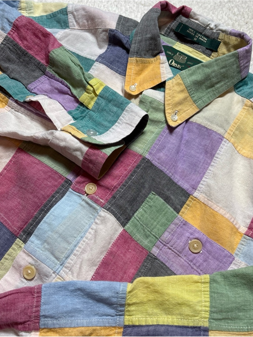 Orvis Multicolor Patchwork Plaid Button-Down Shirt - Men